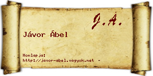 Jávor Ábel névjegykártya