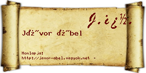 Jávor Ábel névjegykártya