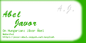 abel javor business card
