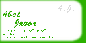 abel javor business card